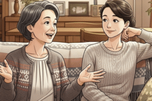 親と同居で談笑しているイメージ