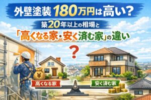 築20年以上の外壁塗装の費用相場について解説する画像
